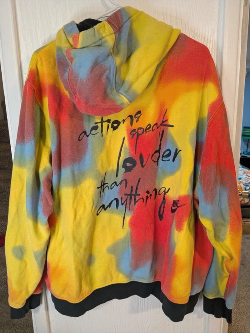 Nike NSW Actions Speak Louder Than Anything Tie-Dye Pullover Hoodie